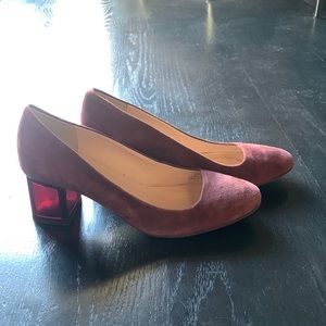 J Crew Suede Burgundy Pumps Size 8.5